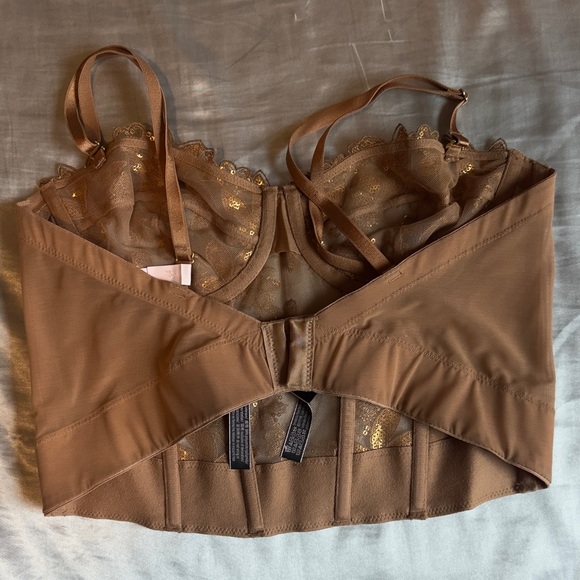 Victoria's Secret Tan Lace Bustier - Picture 3 of 3